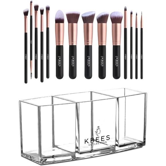 Makeup Organizer Set with 14 Makeup Brushes Bundle New - Picture 1 of 5